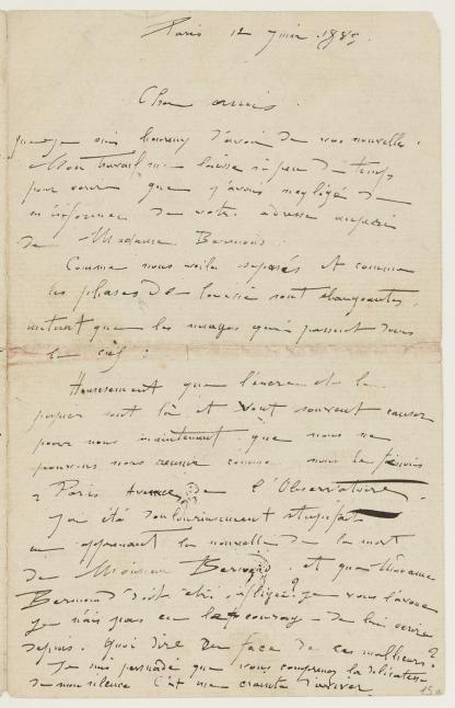 Lettre autographe signée à de chers amis [Monsieur et Madame Dispan]