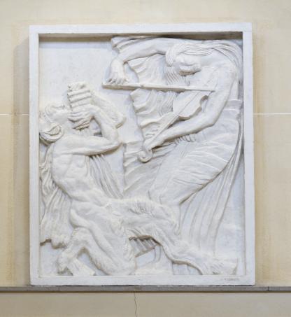 La Musique Bas-relief pour le Théâtre des Champs-Élysées 1912  Plâtre  Don Cléopâtre Bourdelle Sevastos  et Rhodia Dufet Bourdelle, 1949  MBPL4479