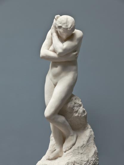 Auguste Rodin (1840-1917) Eve au rocher, grand modèle 1881-1907. Pierre calcaire. Pratique : Bourdelle
