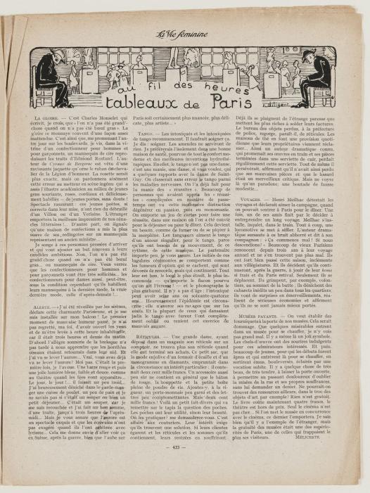 Page de la revue La Vie féminine