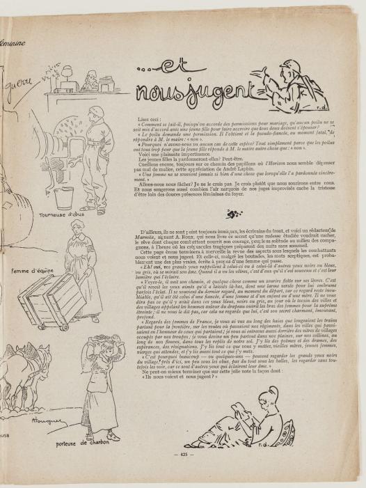 Page de la revue La Vie féminine