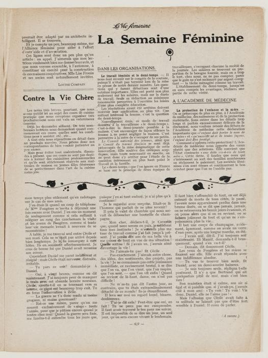 Page de la revue La Vie féminine