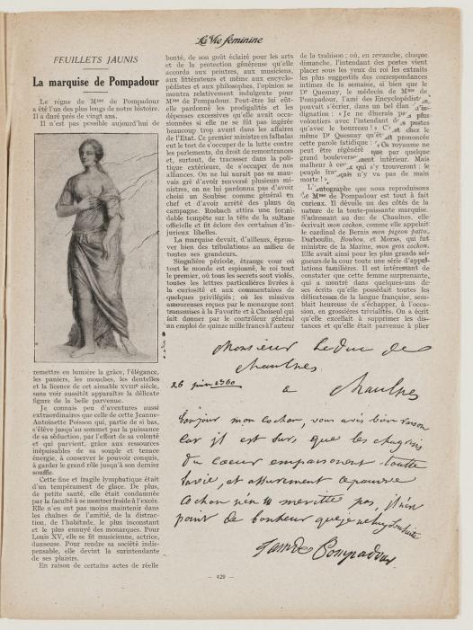 Page de la revue La Vie féminine