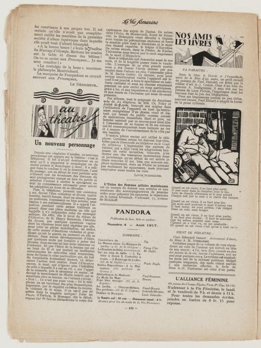 Page de la revue La Vie féminine
