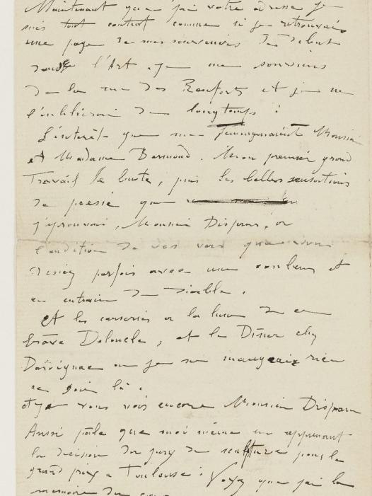 Lettre autographe signée à de chers amis [Monsieur et Madame Dispan]