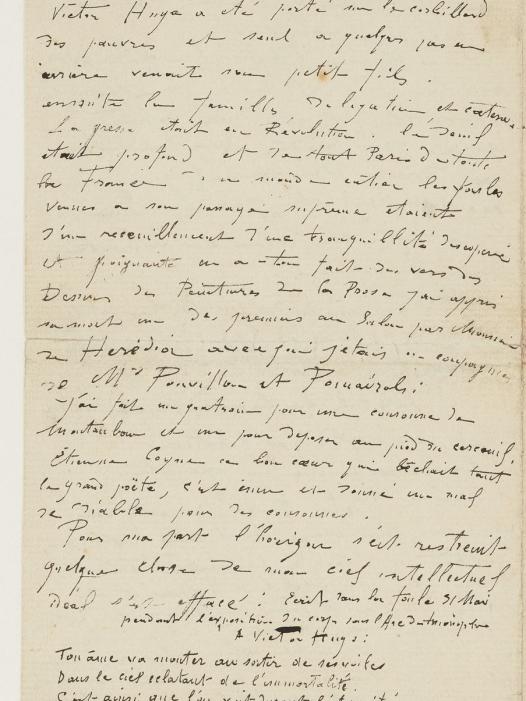 Lettre autographe signée à de chers amis [Monsieur et Madame Dispan]