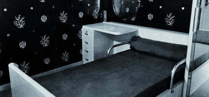 Anonyme, Cabine du paquebot Normandie par Michel Dufet, 1935, épreuve gélatino-argentique, droits réservés